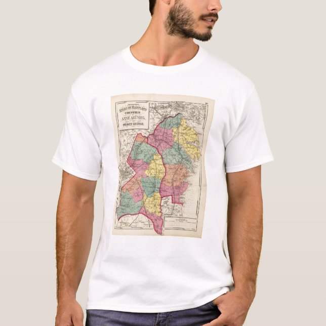 Camiseta Atlas topográfico dos condados 4 de Maryland (Frente)