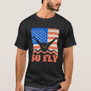 Camiseta Atleta de Esportes da Equipe de Natação dos EUA Na