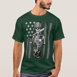 Camiseta Atleta do jogador de beisebol Halloween Usa Fla