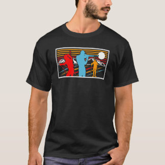Camiseta Atleta Esportivo de Inverno de Biatlo Esquiador de