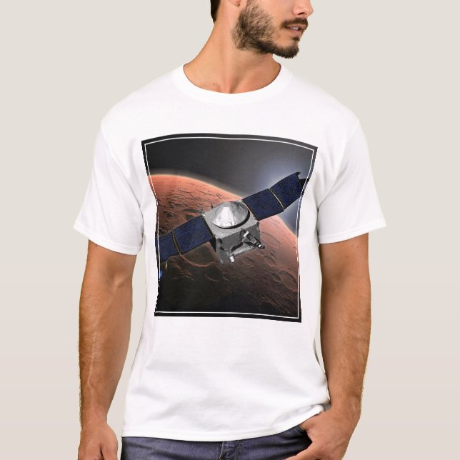 Camiseta Atmosfera Marte E Missão De Evolução Volátil. (Frente)