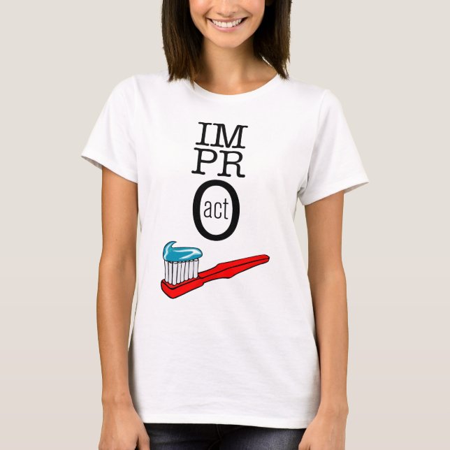 Camiseta ATO de Impro - escova de dentes (Frente)