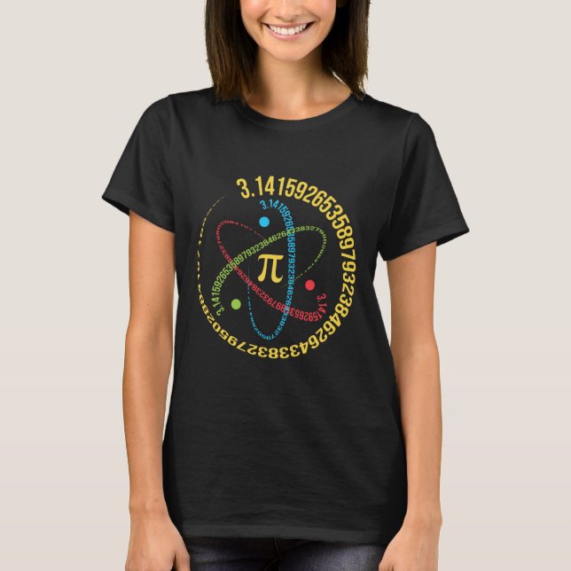 Camiseta Atom Pi Math Science Stem Oferece 3,14 Pi Day (Frente)