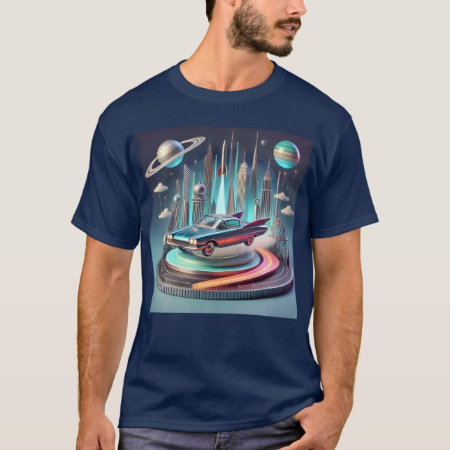 Camiseta Atomic Futuristic Big Fins Coupe Car (Frente)