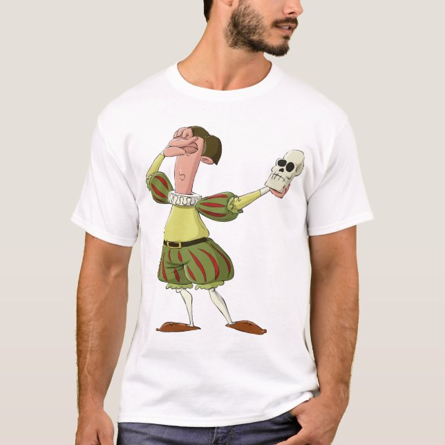 Camiseta Ator engraçado de Hamlet Shakespeare segurando cav (Frente)
