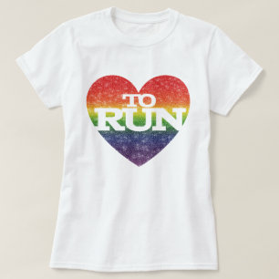 Camiseta Atordoante Faux Glitter Rainbow Effect Heart To Ru