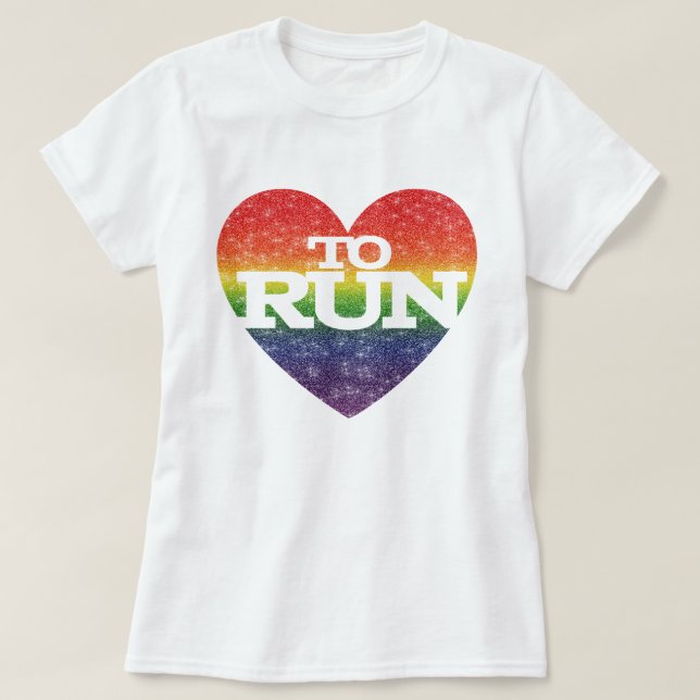 Camiseta Atordoante Faux Glitter Rainbow Effect Heart To Ru (Frente do Design)