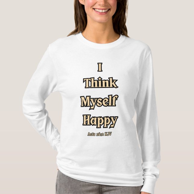 Camiseta Atos 26:2 Bíblia KJV Verse Cotação Mulher Longa (Frente)