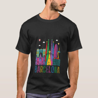 Camiseta Atrações Arquitetônicas Paisagem Urbana Barcelona