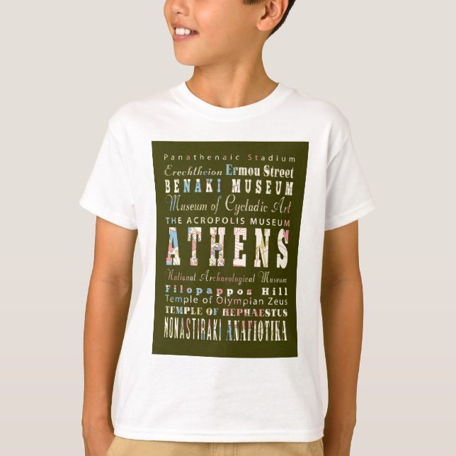Camiseta Atrações e lugares famosos de Atenas, piscina (Frente)