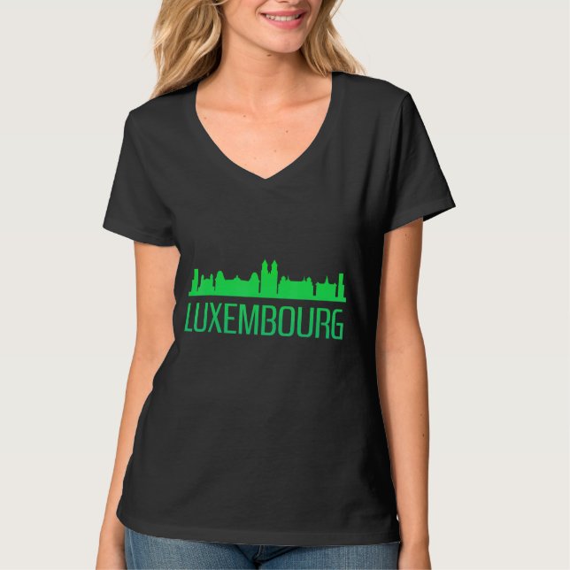 Camiseta Atrações Turísticas Construindo Cidade do Luxembur (Frente)