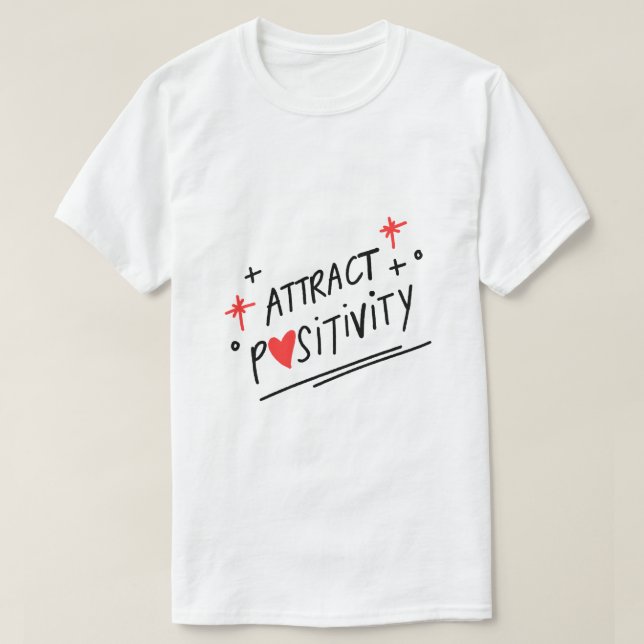 Camiseta Atrair Positividade – Tipografia de Mentalidade (Frente do Design)