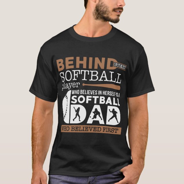 Camiseta atrás dos t-shirt do pai do softball (Frente)