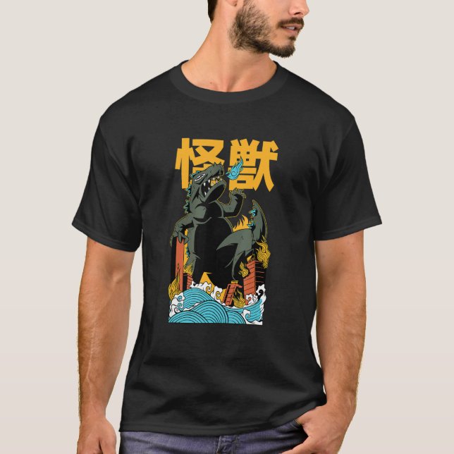 Camiseta Attack of Japanese Kaijü Giant Monster Creature (Frente)