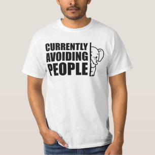 Camiseta Atualmente Evitando Pessoas Minimalista Introverti
