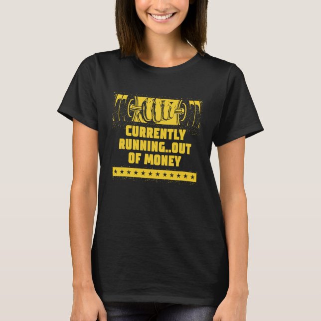 Camiseta Atualmente Sem Dinheiro Exercícios Piadas de Pai G (Frente)
