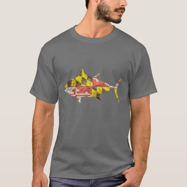 Camiseta Atum de Maryland Super Dimensionado (Frente)