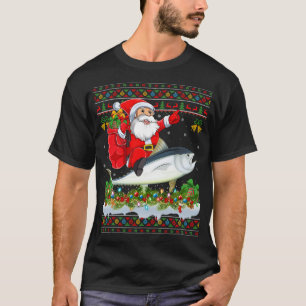Camiseta Atum Fish Xmas Pajama Papais noeis Feios Andando A