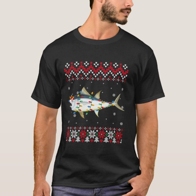 Camiseta Atuns-azuis Santa Hat Mulheres Crianças Cristos (Frente)