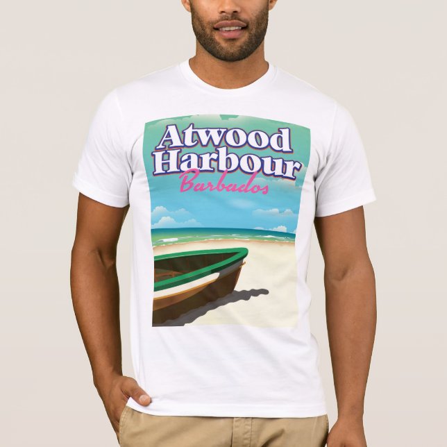 Camiseta Atwood Harbor Bahamas poster de viagens (Frente)