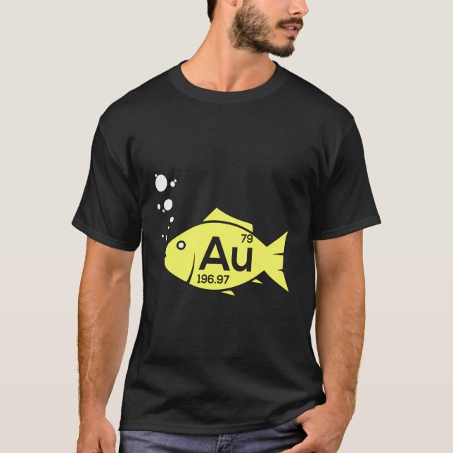 Camiseta Au Goldfish Dourado Metal Chemistry Pun Gift (Frente)