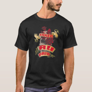 Camiseta Au Pair Inked Skull & Rosa vermelha Tatuagem