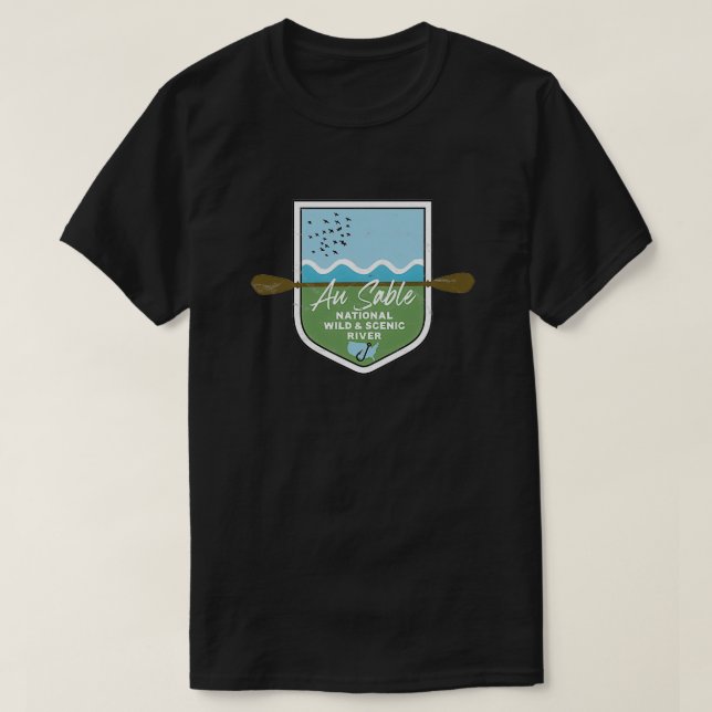 Camiseta Au Sable National Wild and Scenic River Michigan S (Frente do Design)