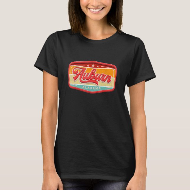 Camiseta Auburn, Alabama, Retro City Hometown Desig (Frente)