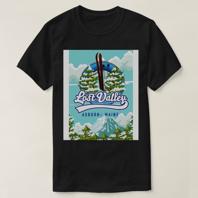 Camiseta Auburn Maine Lost Valley ski (Frente do Design)