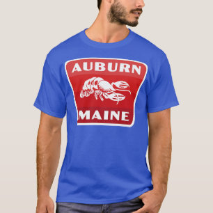 Camiseta Auburn Maine Retro Crachá Vermelho