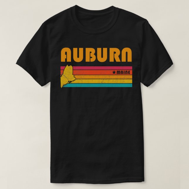 Camiseta Auburn Maine Vintage aflita Souvenir (Frente do Design)