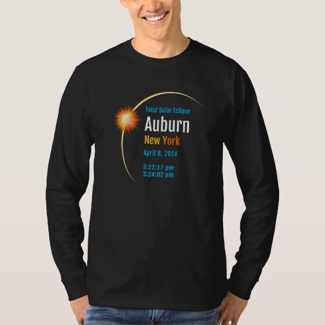 Camiseta Auburn New York NY Total Solar Eclipse 2024 1 (Frente)