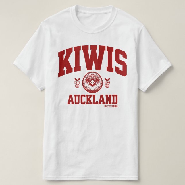 Camiseta Auckland Kiwis - Vintage Style Rot (Frente do Design)