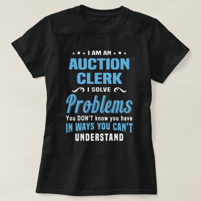 Camiseta Auction Clerk (Frente do Design)