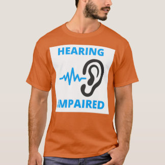 Camiseta Audição comprometida de branco e azul