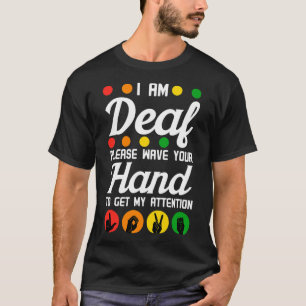 Camiseta Audição de Consciência Implante Asl Agita Sua Mão