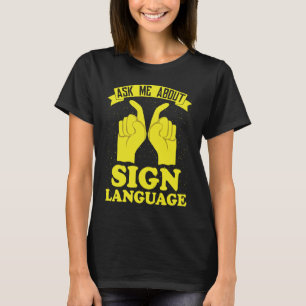 Camiseta Audição Orgulho Surdo Linguagem de Sinais de Mão