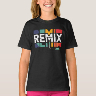 Camiseta Áudio Remix Gráfico Geométrico Retro de Música D