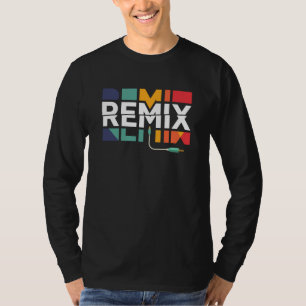 Camiseta Áudio Remix Gráfico Geométrico Retro de Música D