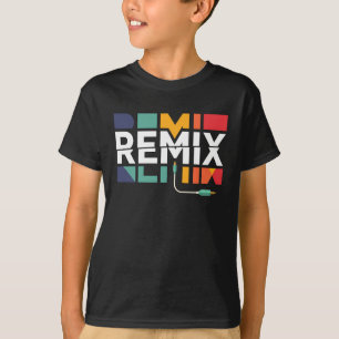 Camiseta Áudio Remix Gráfico Geométrico Retro de Música D