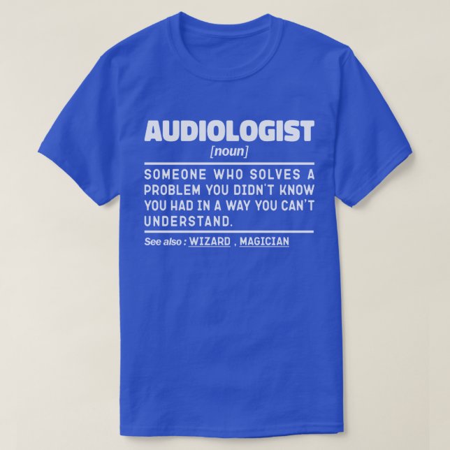 Camiseta Audiologista Definição Noun Audiologia Engraçada C (Frente do Design)