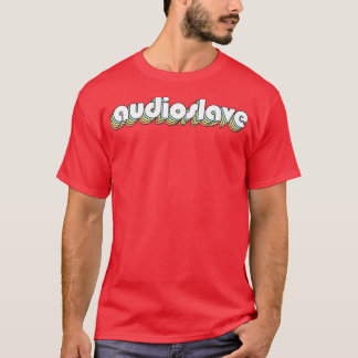 Camiseta Audioslaço Retro Tipografia Arco-Íris Estilo Desva