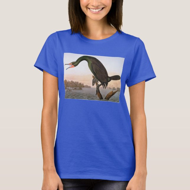 Camiseta Audubon: Cormorante Duplo Detido (Frente)