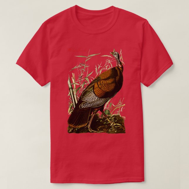 Camiseta Audubon Wild Turkey North American Birds Education (Frente do Design)