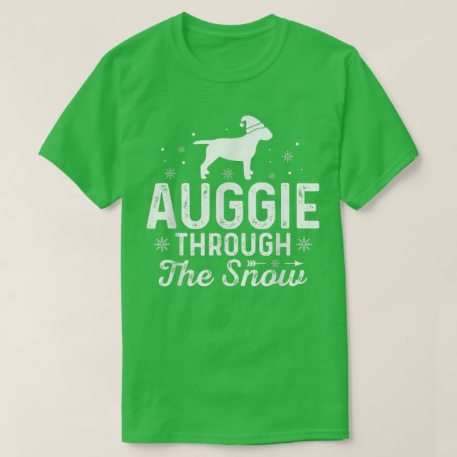 Camiseta Auggie no Natal Engraçado da Neve Ano Novo D (Frente do Design)