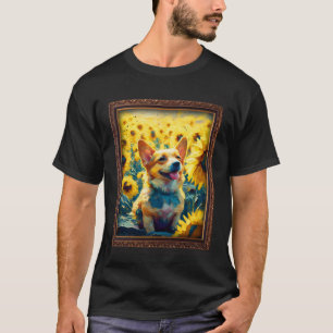 Camiseta Auggie Painting Sunflower Flower Mãe Mulheres Flor
