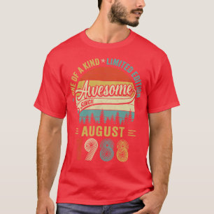 Camiseta August 1988 Vintage 35 anos