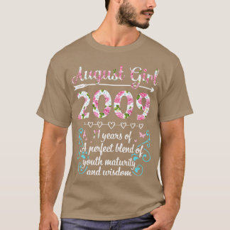 Camiseta August Girl 2009 Feliz Aniversário De 11 Anos De P