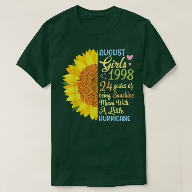 Camiseta August Girls 1998 24 Anos De Mina De Sol (Frente do Design)