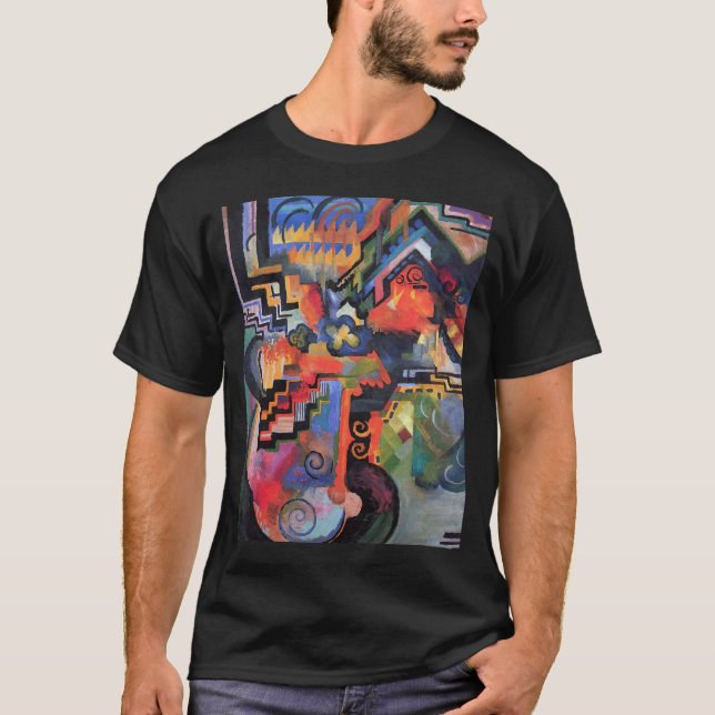 Camiseta August Macke - composição colorida (Frente)